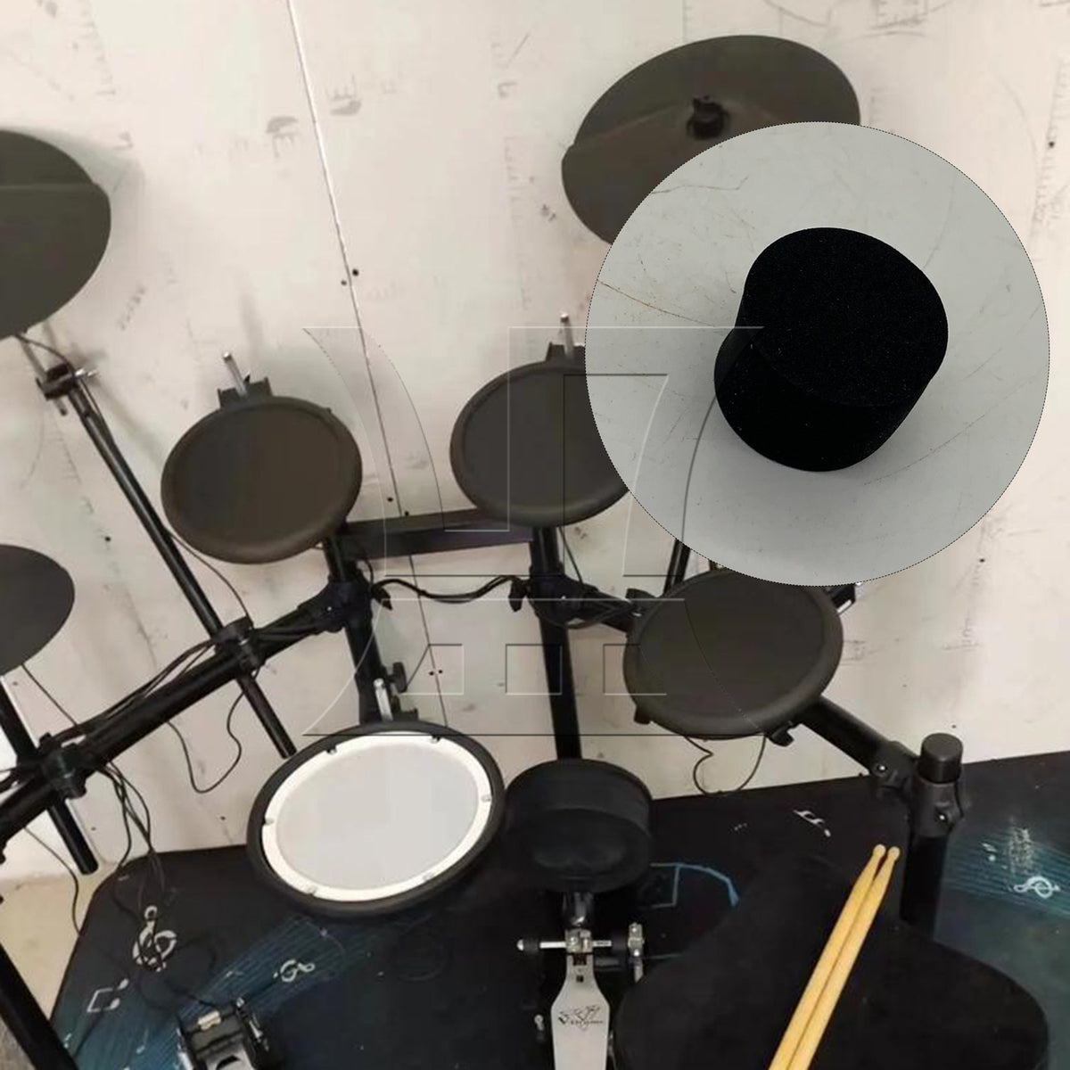 BQLZR 1pc Drum Trigger Sponge Column 28 x 20mm Black For Special Vibration Vibration Sensing Sponge Column For Electric Drums
