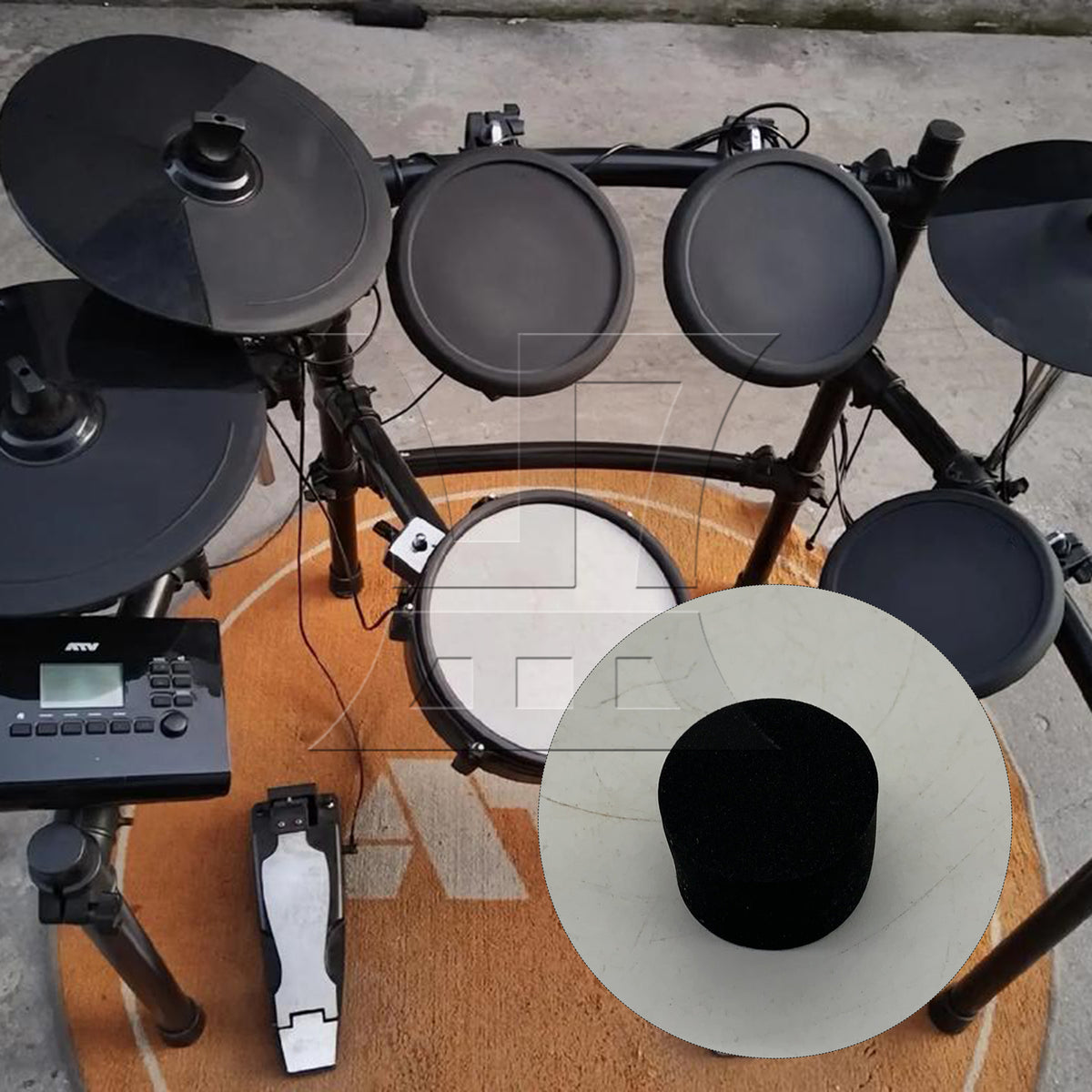 BQLZR 1pc Drum Trigger Sponge Column 28 x 20mm Black For Special Vibration Vibration Sensing Sponge Column For Electric Drums