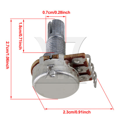 BQLZR 1pc A250K Tone Potentiometer Long Axis 18mm Chrome Color for Guitar Volume Tone Adjustment Potentiometer