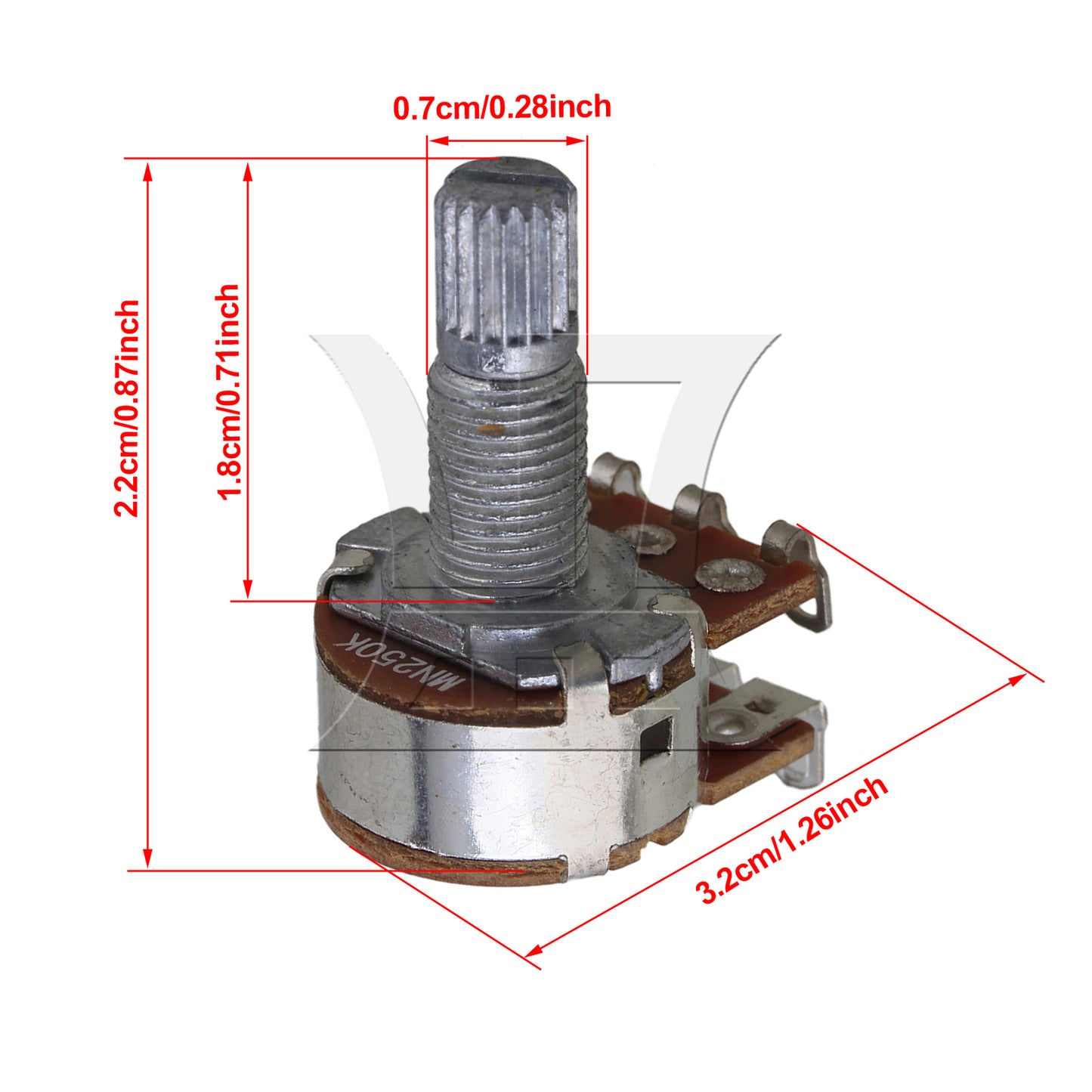 BQLZR 1pc Dual Deck MN250K Guitar Potentiometer for Volume Potentiometer