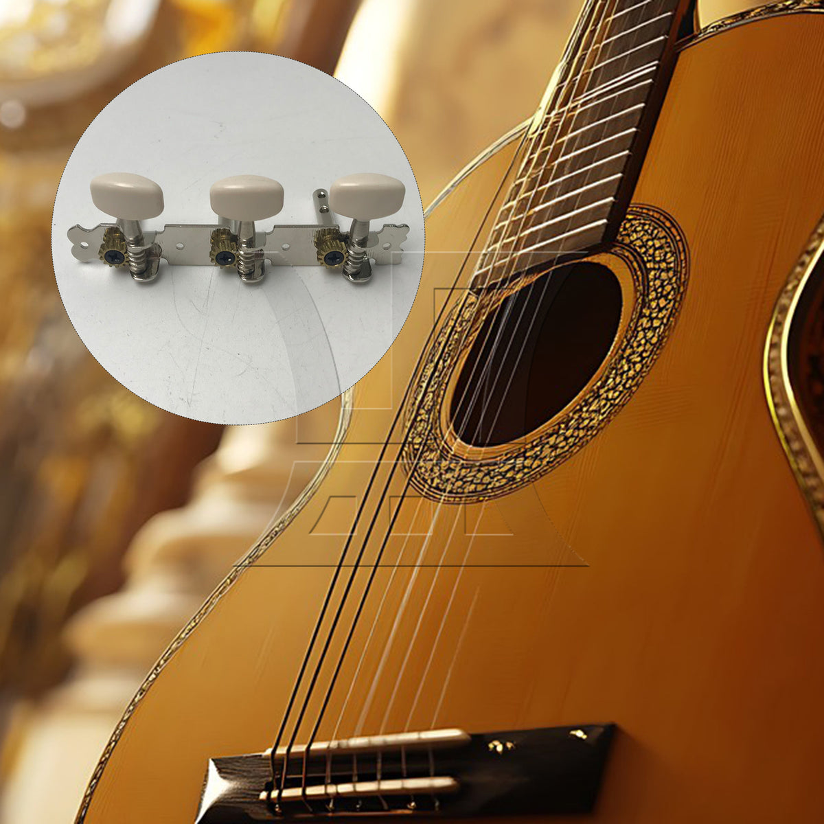 BQLZR 1pc Classical Guitar Tuning Peg Nickel Right Classical Guitar Winder Buttons