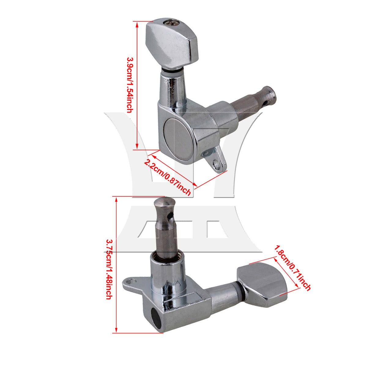BQLZR 1pc  Electric Guitar Small Square Head Guitar String Tuner Button Chrome Right Musical Instrument Accessories