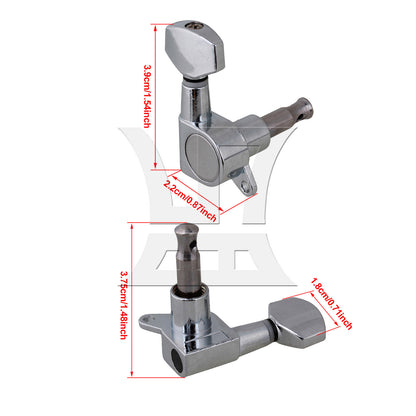 BQLZR 1pc  Electric Guitar Small Square Head Guitar String Tuner Button Chrome Right Musical Instrument Accessories