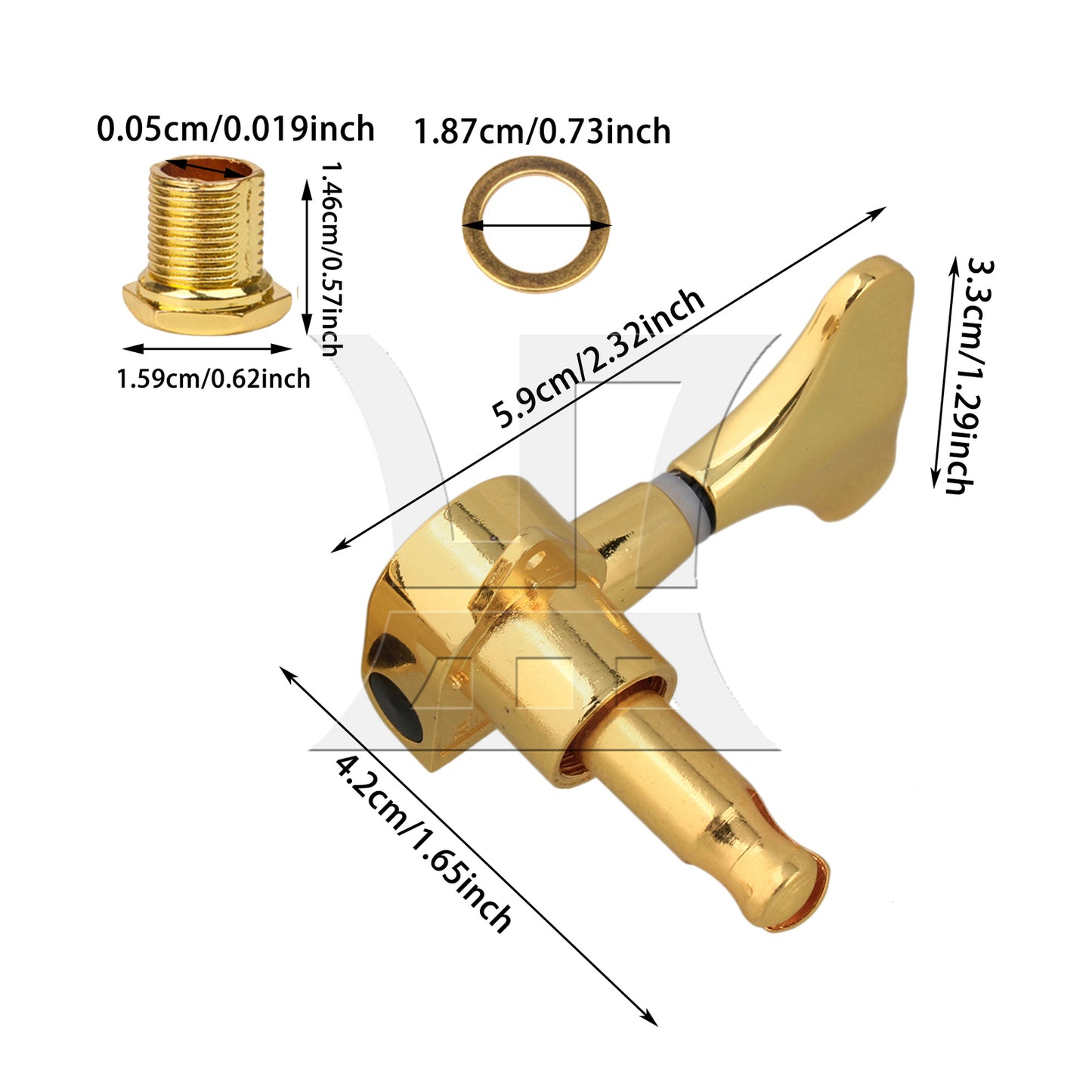 BQLZR 1pc Bass Tuning Peg Golden Right Fully Closed Button of Electric Bass