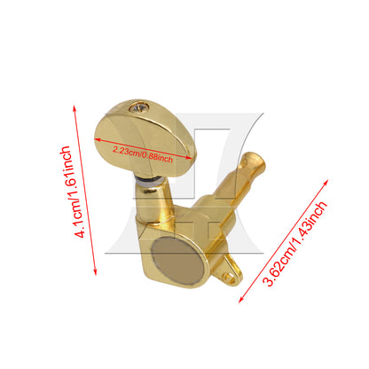 BQLZR 1pc String Tuning Peg Semicircular Golden Right Fully Closed Knob of Electric Guitar