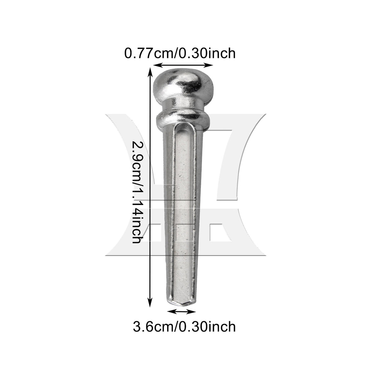 BQLZR 1pc Acoustic Guitar Metal Bridge Pin Chrome for String Fixation Installation