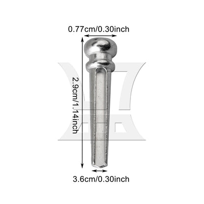 BQLZR 1pc Acoustic Guitar Metal Bridge Pin Chrome for String Fixation Installation