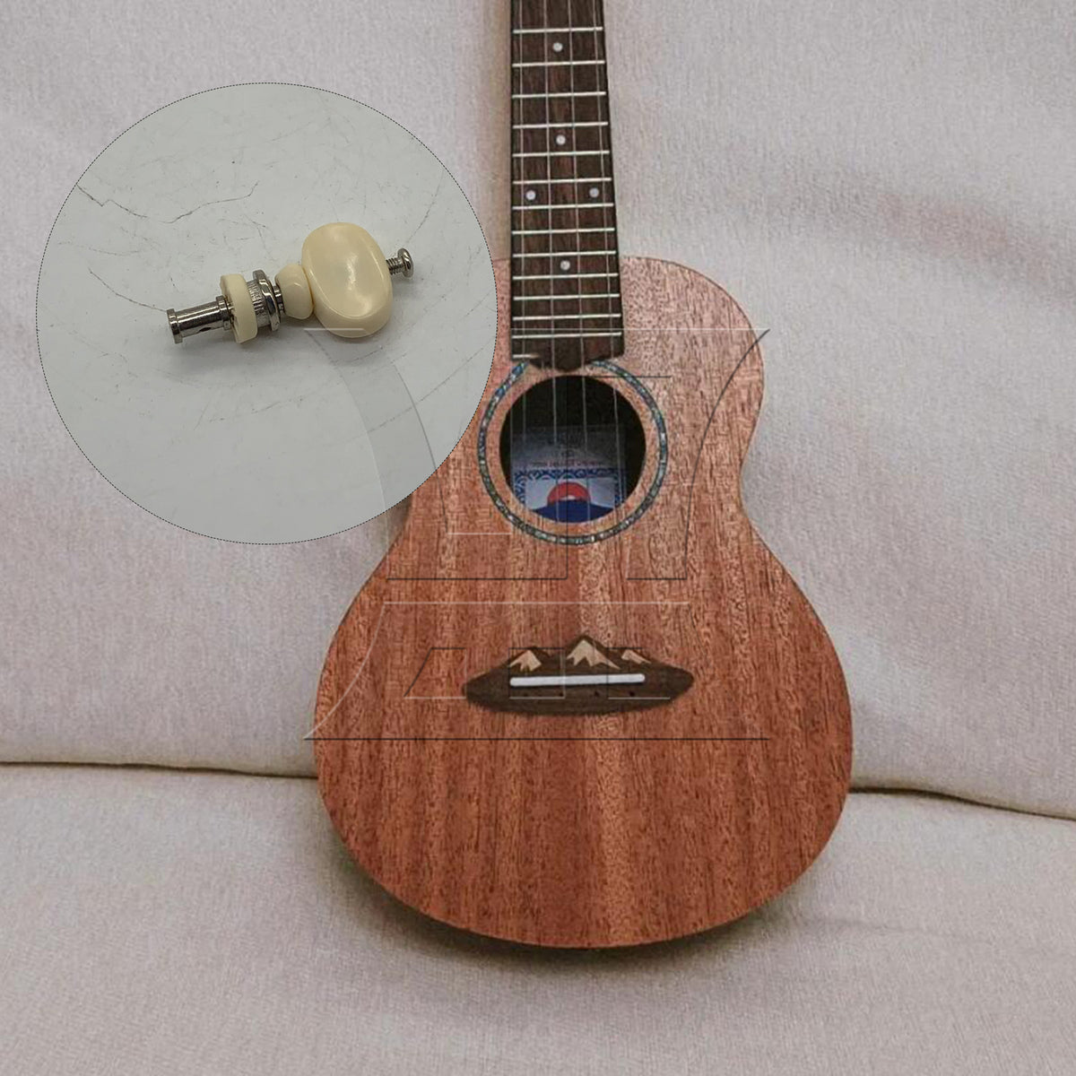 BQLZR 1pc Ukulele Tuning Peg White Ukulele Repair Metal Knob