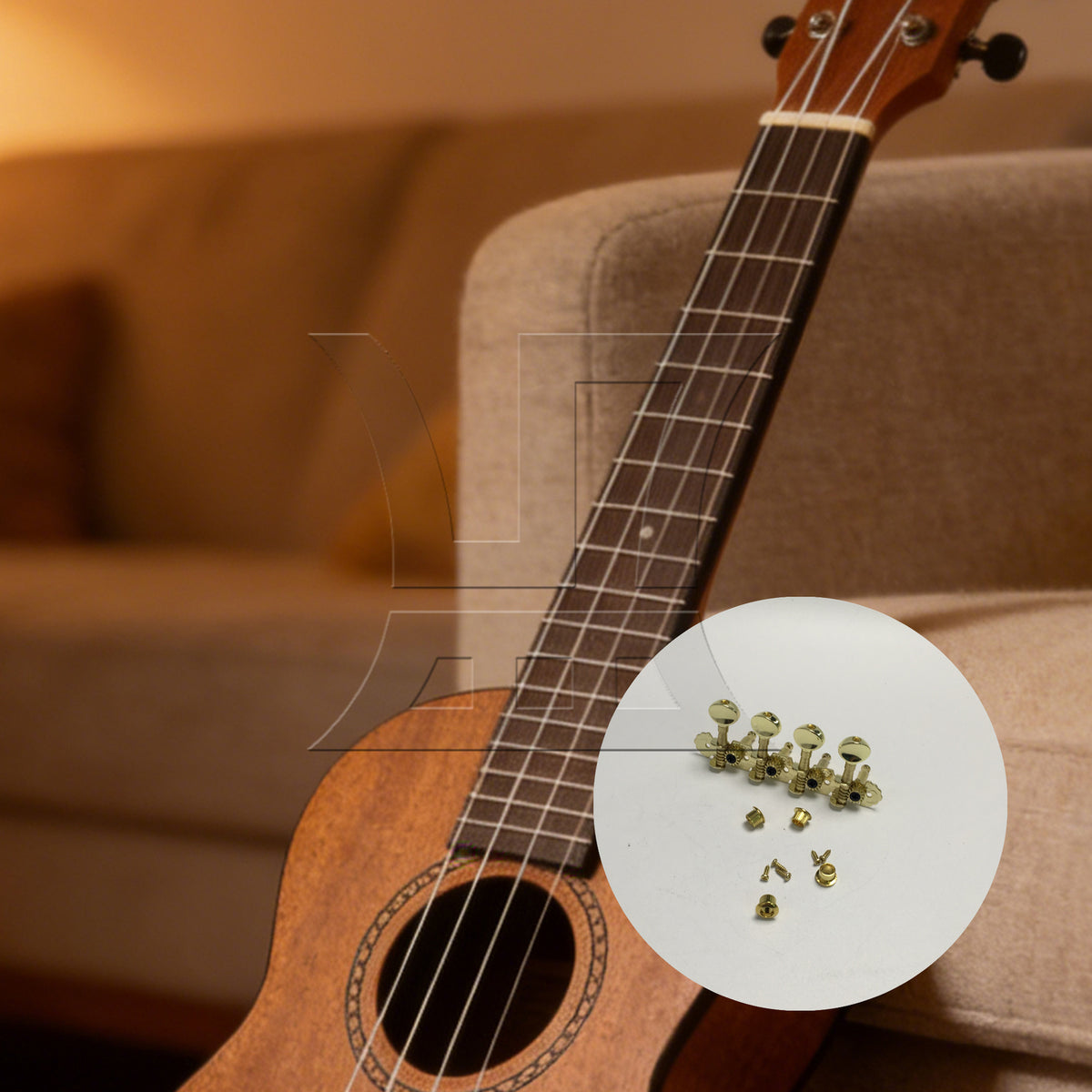 BQLZR 1pc Mandolin Tuning Peg Left Gold Four-Couple Mandolin String Knob String Quadrille Reel