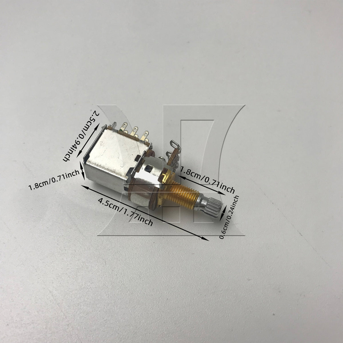 BQLZR 1pc Pull Potentiometer Long Axis 18MM Volume Knob B500K Gold for ElectricGuitar Bass
