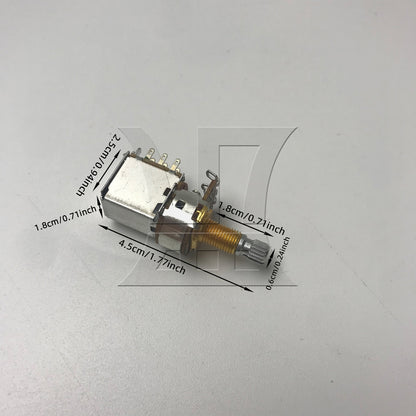 BQLZR 1pc Pull Potentiometer Long Axis 18MM Volume Knob B500K Gold for ElectricGuitar Bass