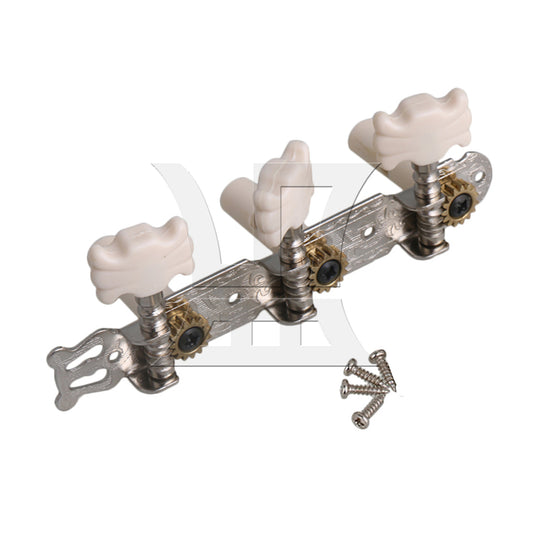BQLZR 1pc Classical Guitar Beige Flower Head Plastic Column Triple Tuner Peg Chrome Right Musical Instrument Accessories