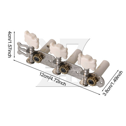 BQLZR 1pc Classical Guitar Beige Flower Head Plastic Column Triple Tuner Peg Chrome Right Musical Instrument Accessories