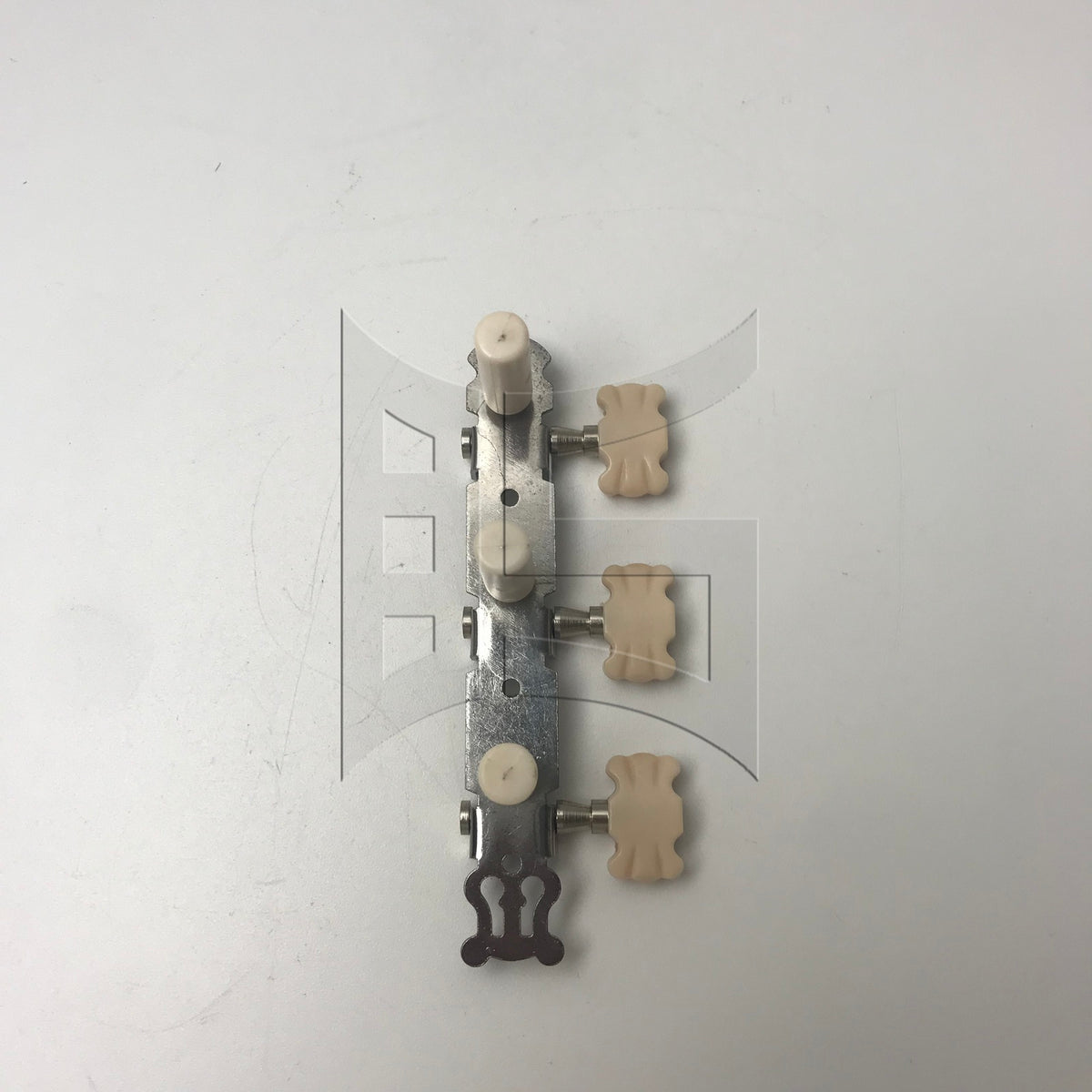 BQLZR 1pc Classical Guitar Beige Flower Head Plastic Column Triple Tuner Peg Chrome Left for Classical Guitar