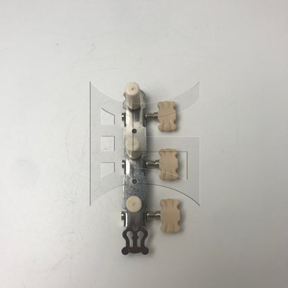 BQLZR 1pc Classical Guitar Beige Flower Head Plastic Column Triple Tuner Peg Chrome Left for Classical Guitar