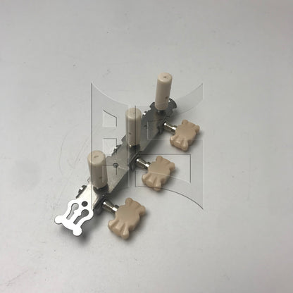 BQLZR 1pc Classical Guitar Beige Flower Head Plastic Column Triple Tuner Peg Chrome Left for Classical Guitar