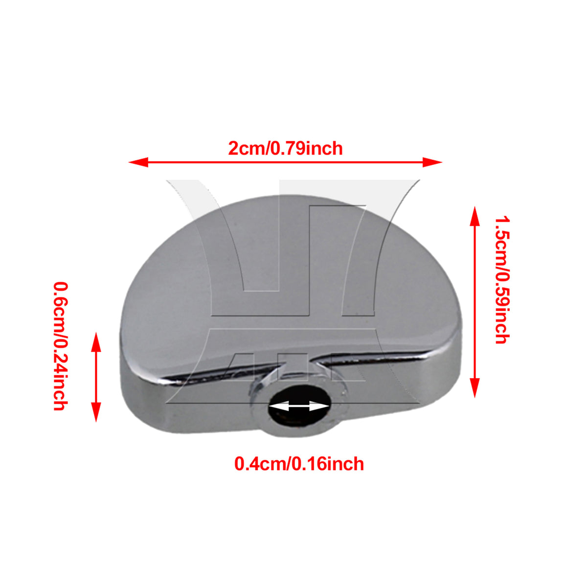 BQLZR 1pc Semicircular Guitar Tuning Peg Button Alloy Silver for Guitar Tuning Button Handle