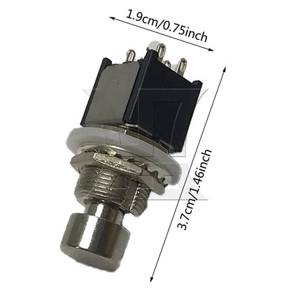 BQLZR 1pc Guitar Effect Pedal Foot 6 Pin Switch with Lock Black for Rewiring Pedals