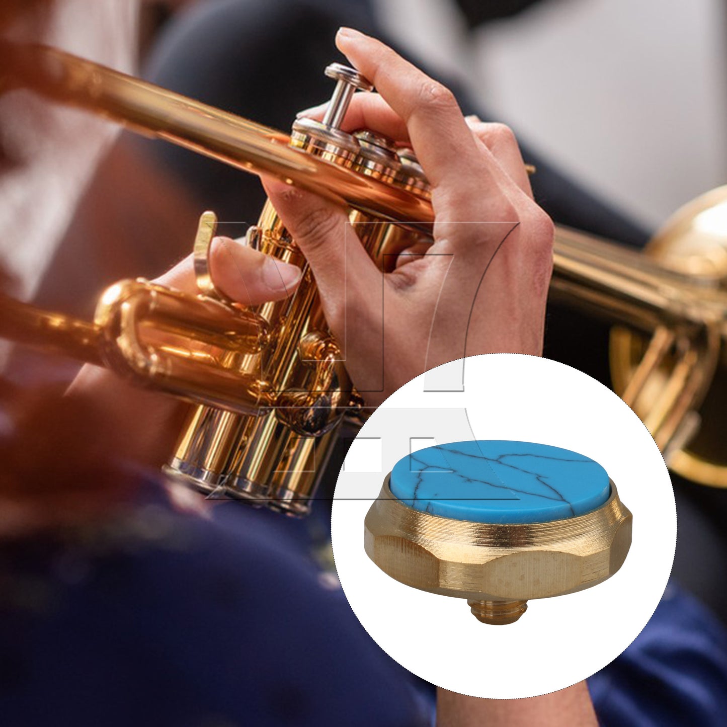 BQLZR 1pc Trumpet Finger Hex Button Buckle Blue Turquoise Trumpet Accessories