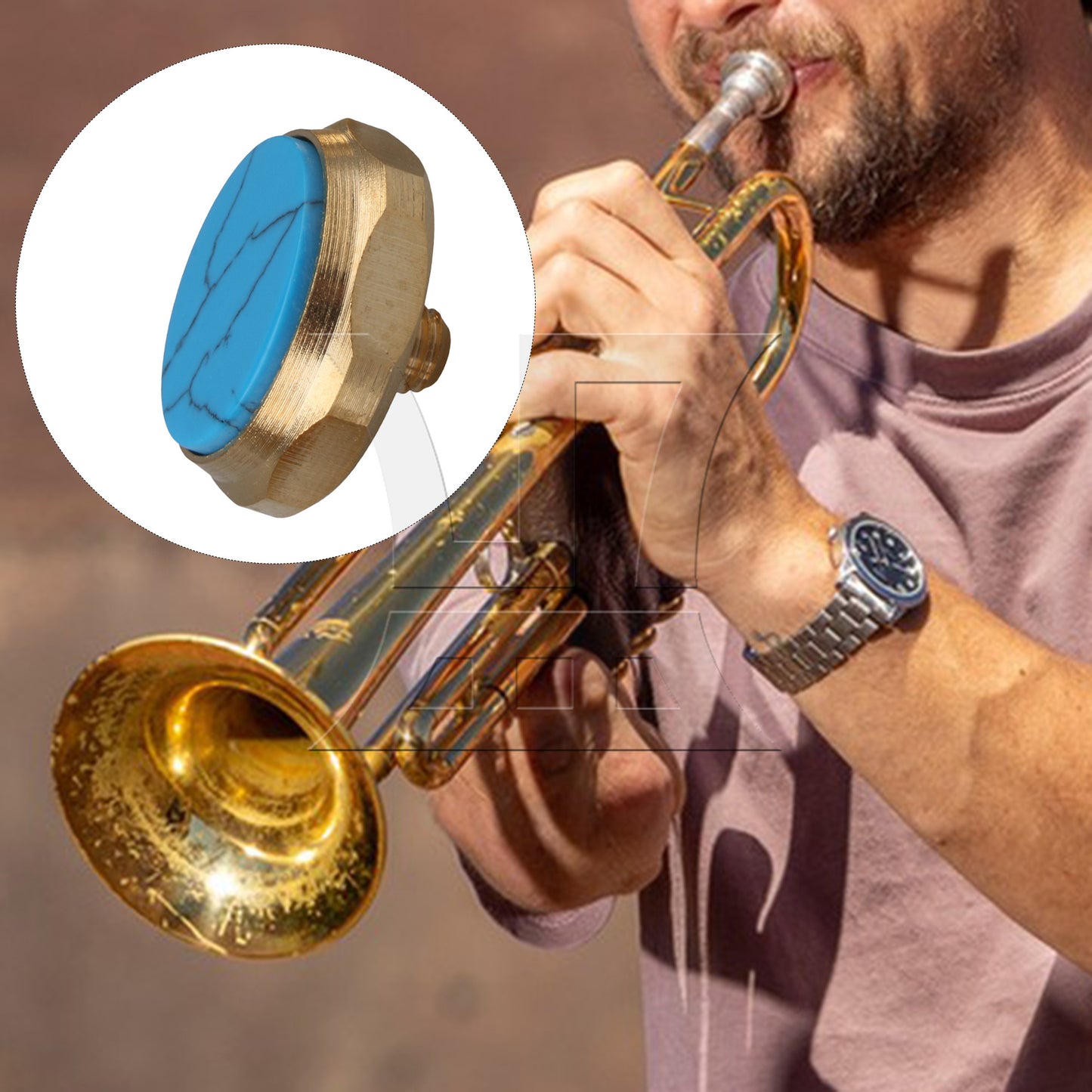 BQLZR 1pc Trumpet Finger Hex Button Buckle Blue Turquoise Trumpet Accessories