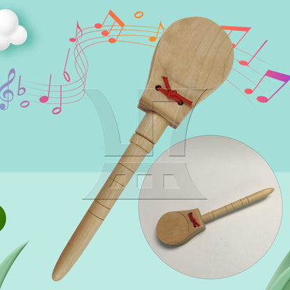 BQLZR 1Pcs Orff Percussion Instrument Children's Wooden Castanets with Handle Primary Color