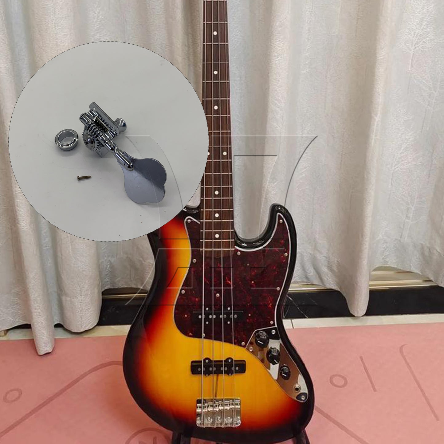 BQLZR 1pc Bass Tuning Peg Chrome Right Fully Closed Button of Electric Bass