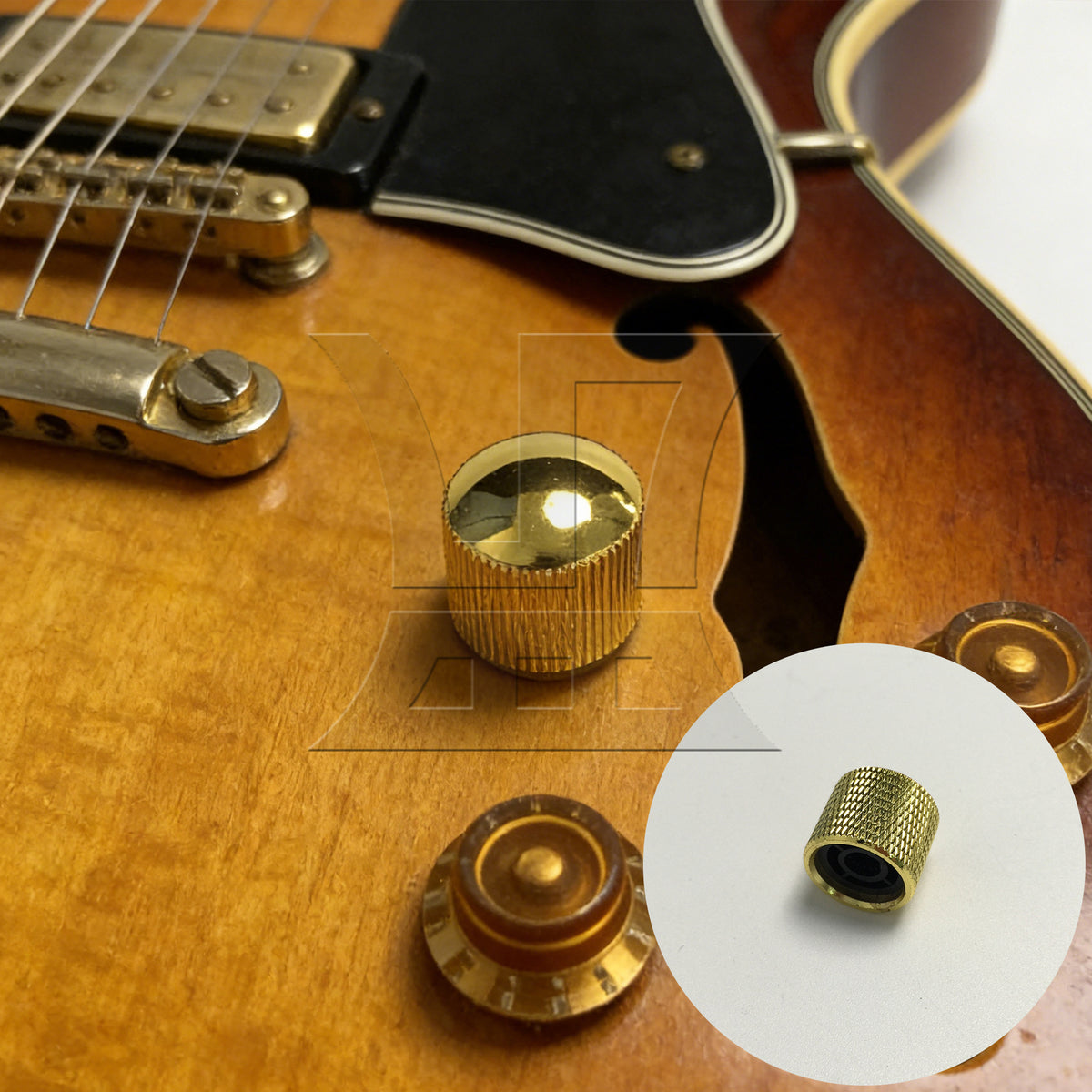 BQLZR 1pc Aluminum Rotary Potentiometer Knob Golden Electric Guitar Volume Tone Knob Cap