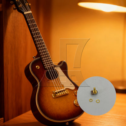 BQLZR 1pc B500K Potentiometer 18mm Long Axis Gold Electric Guitar Bass Potentiometer Tone Volume Knob