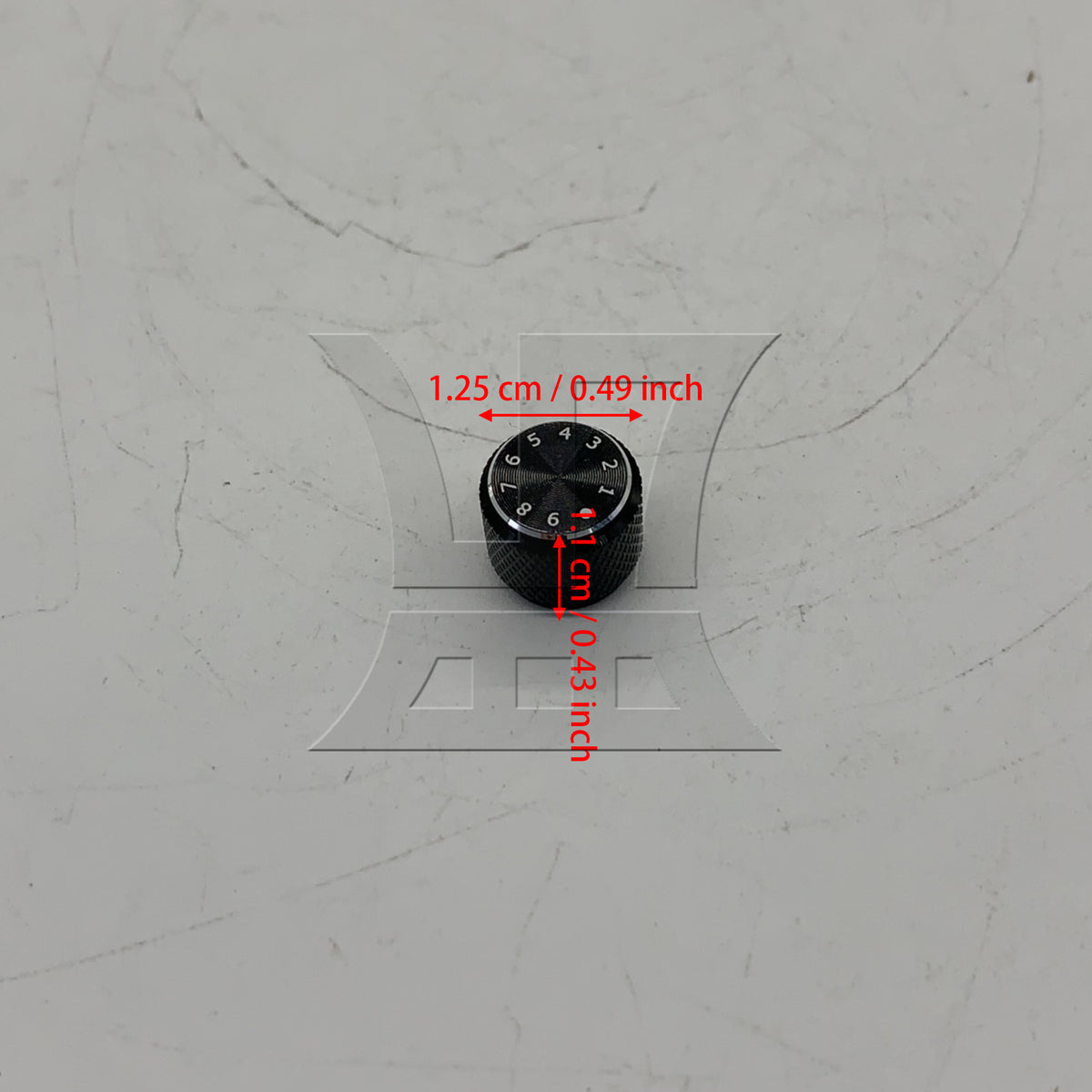 BQLZR 1pc Aluminum Knurled Effect Pedal Knob 12.5 x 11 x 6mm Black Electric Guitar Volume Tone Knob Cap