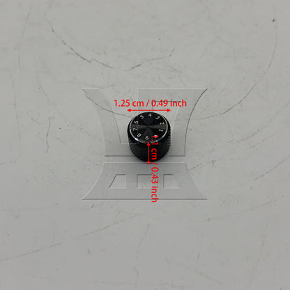BQLZR 1pc Aluminum Knurled Effect Pedal Knob 12.5 x 11 x 6mm Black Electric Guitar Volume Tone Knob Cap