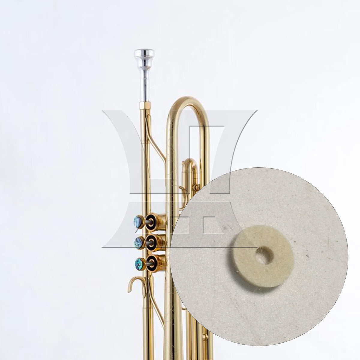 BQLZR 1pc Trumpet White Felt Washer White Pads Felt Gaskets