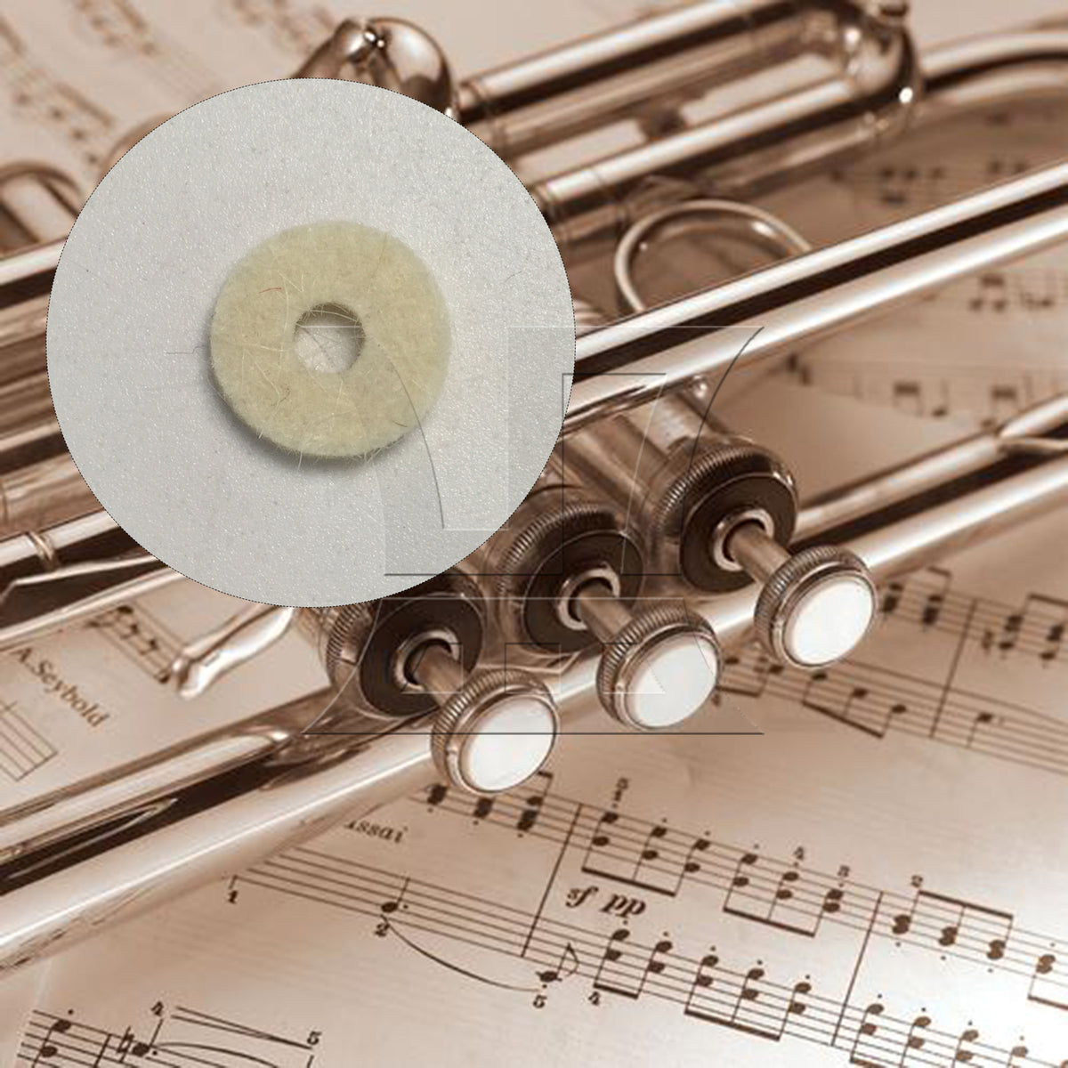 BQLZR 1pc Trumpet White Felt Washer White Pads Felt Gaskets