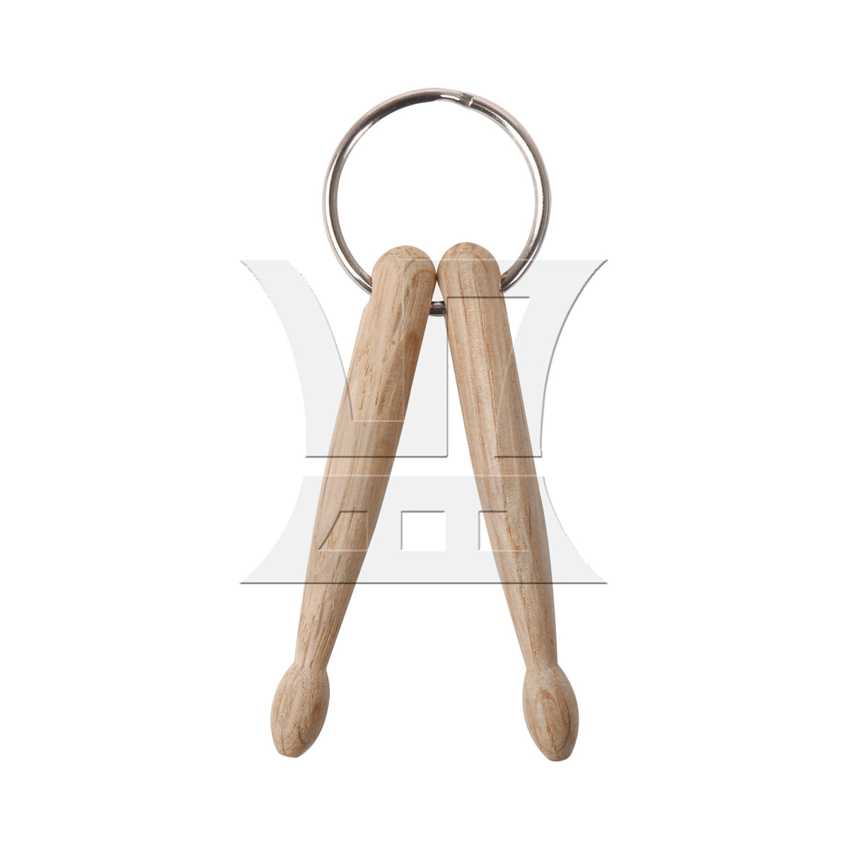 BQLZR Wooden Double Drumstick Keychain Key Stainless Steel Ring for Percussion Lover