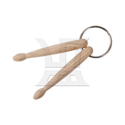 BQLZR Wooden Double Drumstick Keychain Key Stainless Steel Ring for Percussion Lover