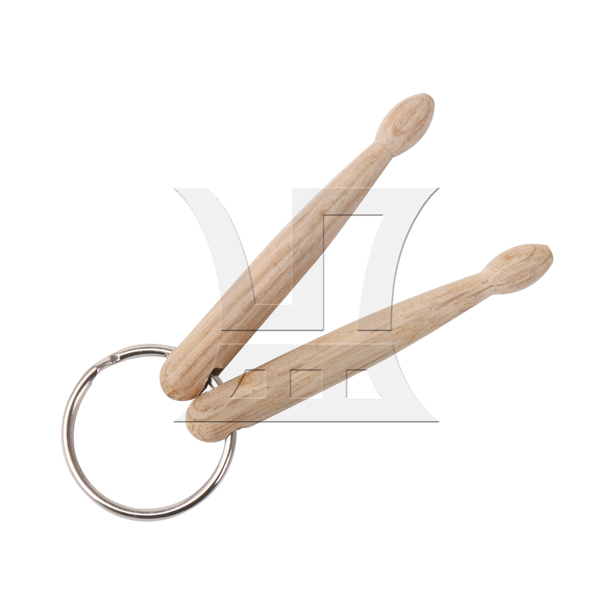 BQLZR Wooden Double Drumstick Keychain Key Stainless Steel Ring for Percussion Lover