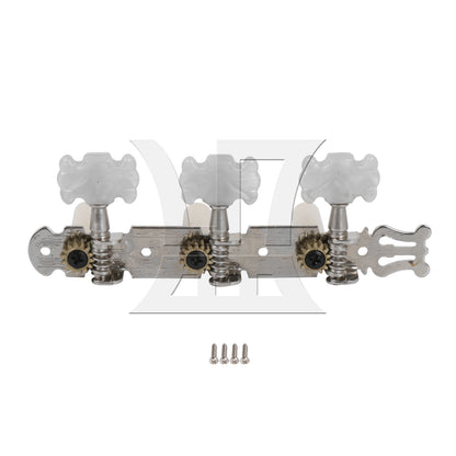 BQLZR 1pc Classical Guitar Pearl Flower Head Plastic Column Triple Tuner Peg Chrome Left Guitar Accessories