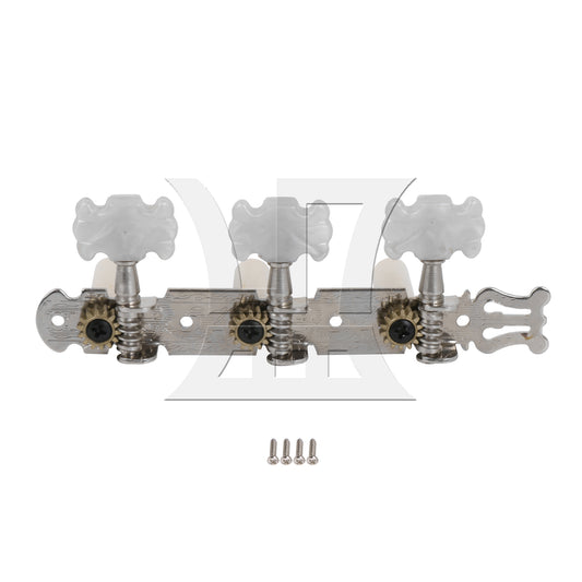 BQLZR 1pc Classical Guitar Pearl Flower Head Plastic Column Triple Tuner Peg Chrome Left Guitar Accessories