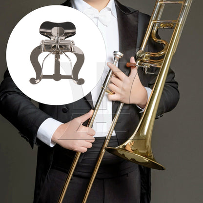 BQLZR Silver Clamp On Holder Clip Marching Lyre for Trombone Part 4.53 x 3.35 Inch
