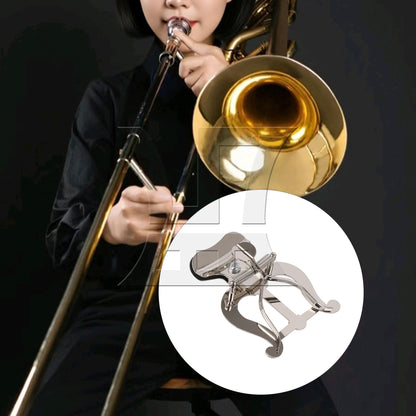 BQLZR Silver Clamp On Holder Clip Marching Lyre for Trombone Part 4.53 x 3.35 Inch