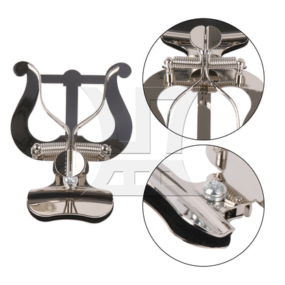 BQLZR Silver Clamp On Holder Clip Marching Lyre for Trombone Part 4.53 x 3.35 Inch