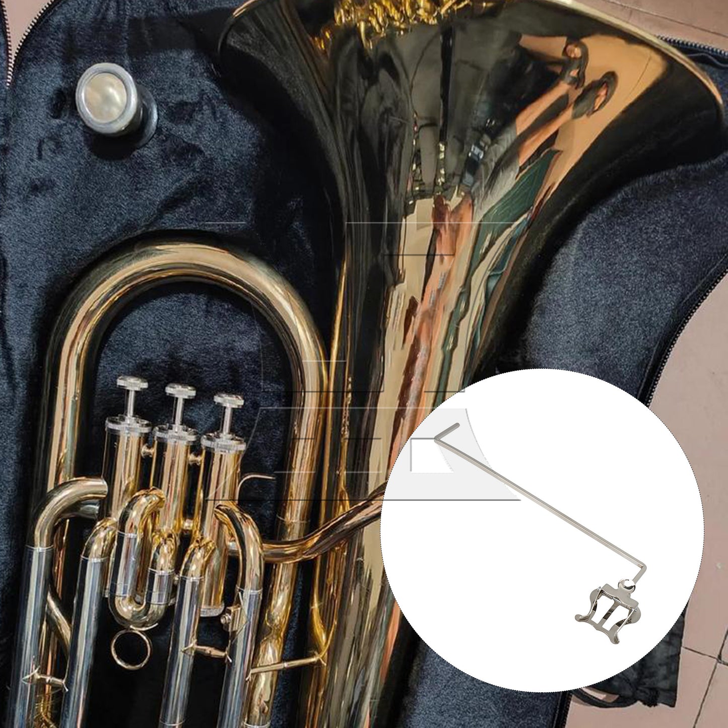 BQLZR Euphonium Marching Lyre Clamp On Sheet Clip Replacement 0.16" x 0.16" Silver