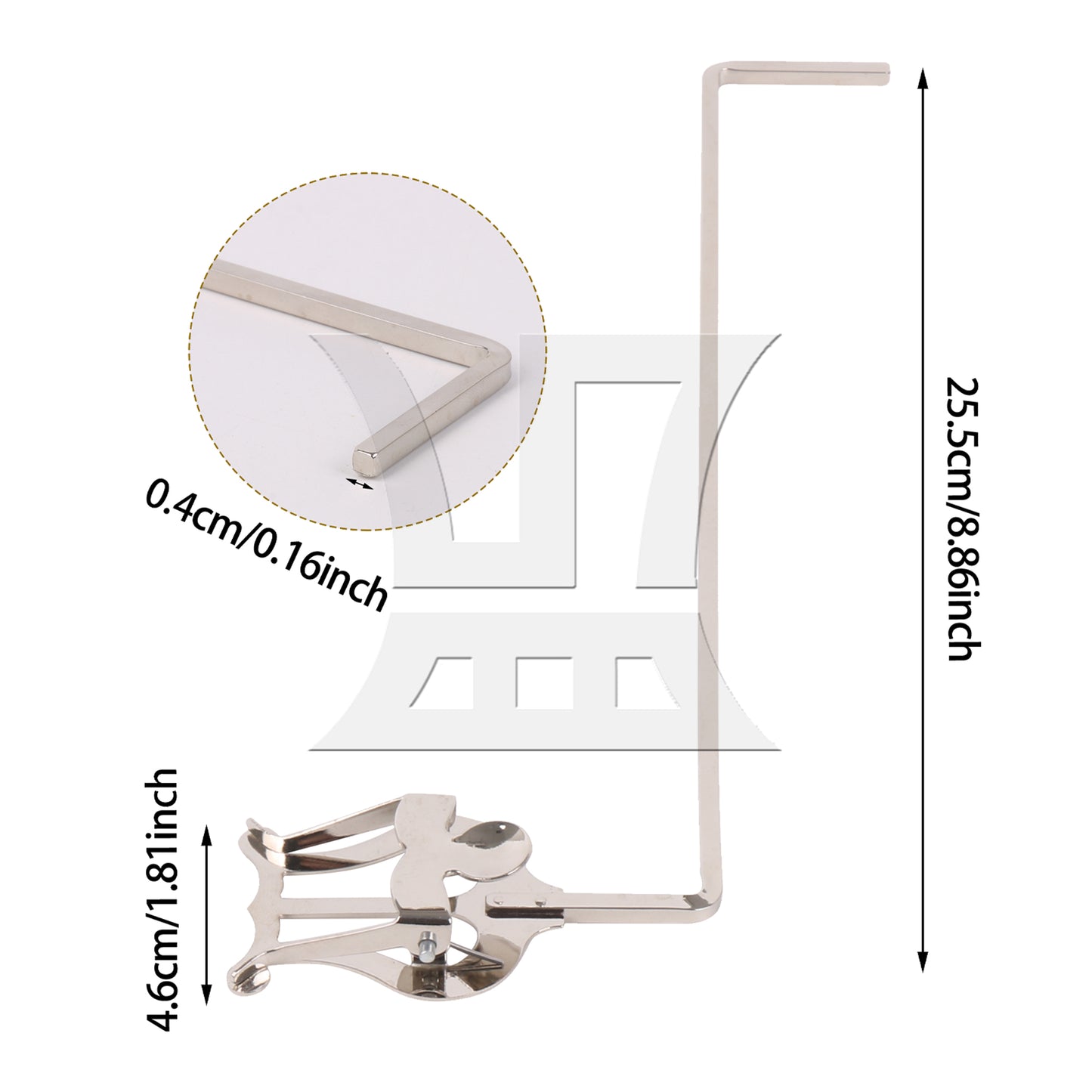 BQLZR Euphonium Marching Lyre Clamp On Sheet Clip Replacement 0.16" x 0.16" Silver
