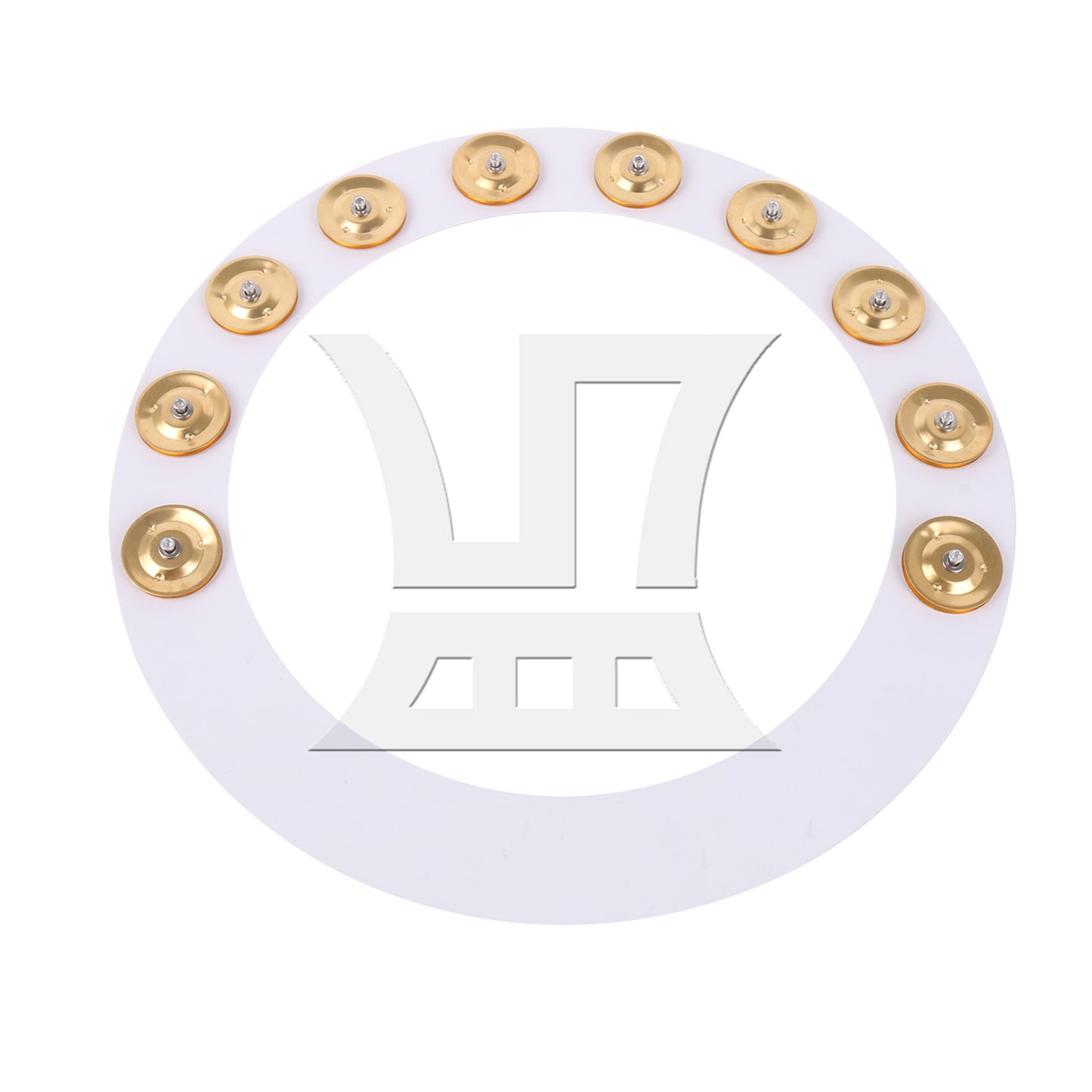 Gold White Percussion Cymbal Ching Ring Tambourine for Hihats Crashes 14" Dia