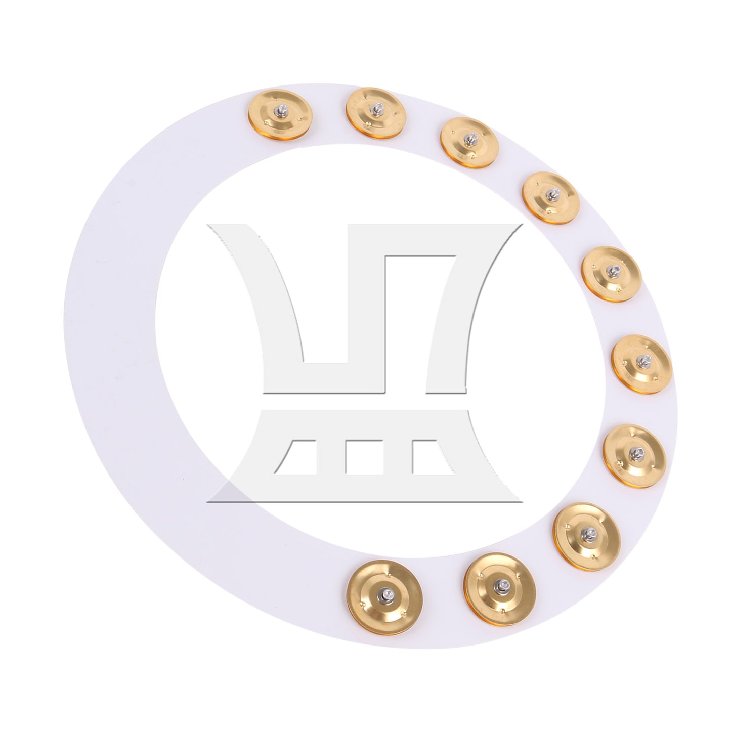 Gold White Percussion Cymbal Ching Ring Tambourine for Hihats Crashes 14" Dia