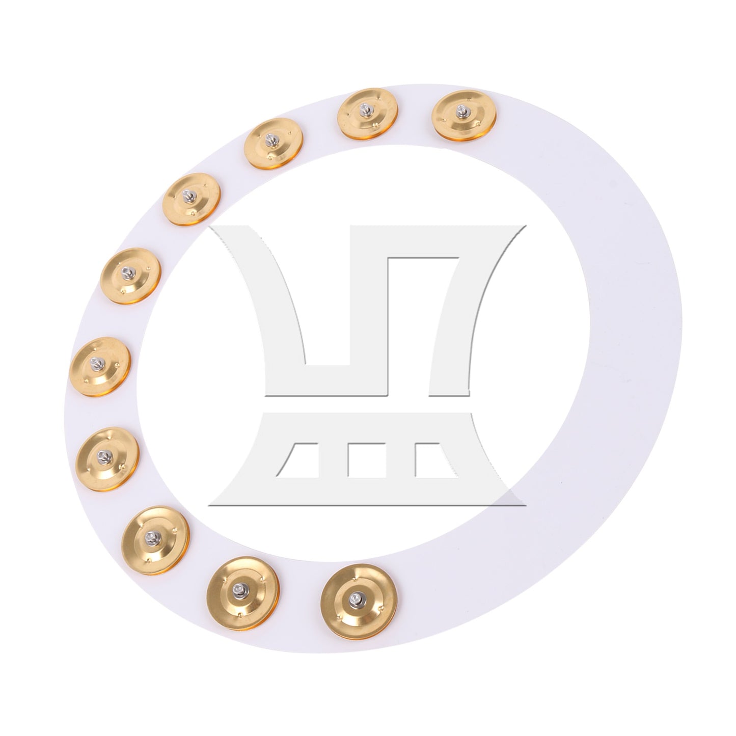 Gold White Percussion Cymbal Ching Ring Tambourine for Hihats Crashes 14" Dia