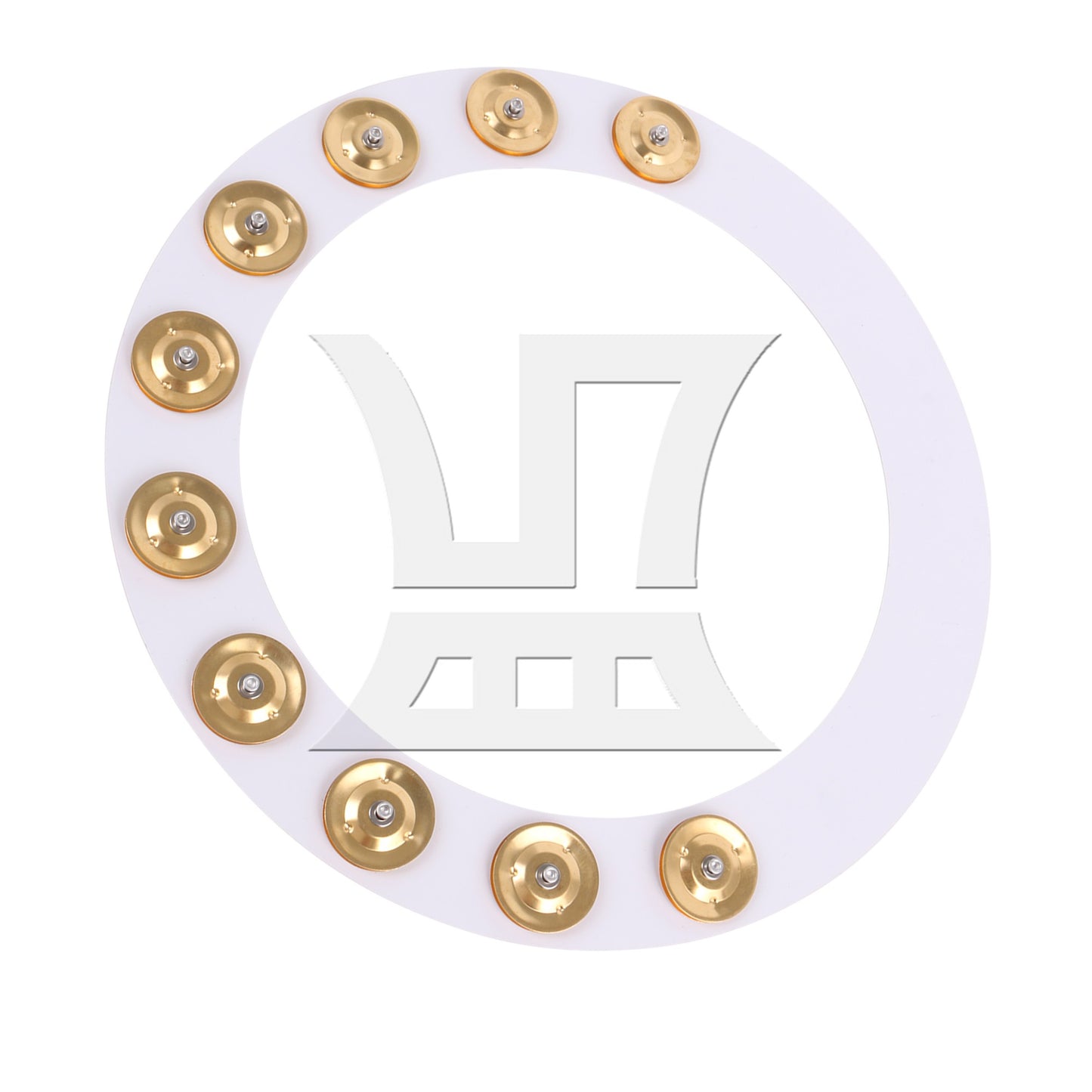 Gold White Percussion Cymbal Ching Ring Tambourine for Hihats Crashes 14" Dia