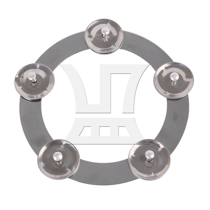 Metal Mountable Cymbal Hi-hat Ring Tambourine 6.4inch Outer Diameter Silver
