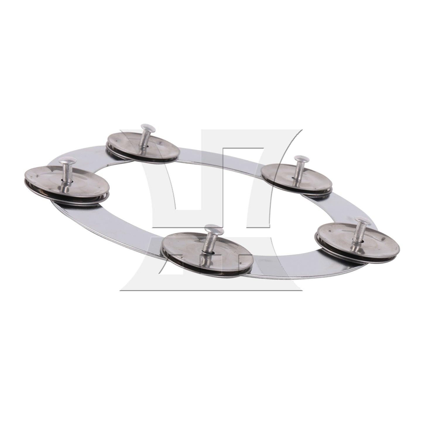 Metal Mountable Cymbal Hi-hat Ring Tambourine 6.4inch Outer Diameter Silver