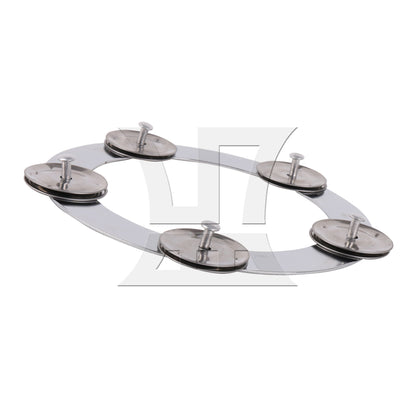 Metal Mountable Cymbal Hi-hat Ring Tambourine 6.4inch Outer Diameter Silver