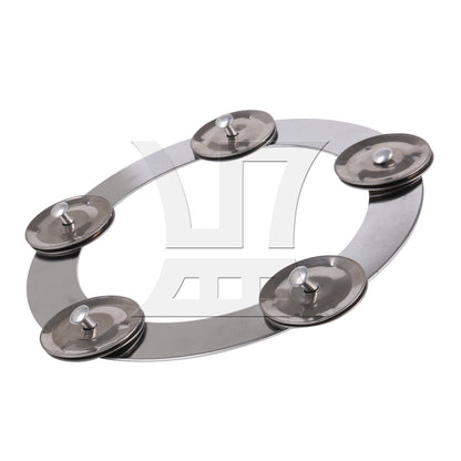 Metal Mountable Cymbal Hi-hat Ring Tambourine 6.4inch Outer Diameter Silver